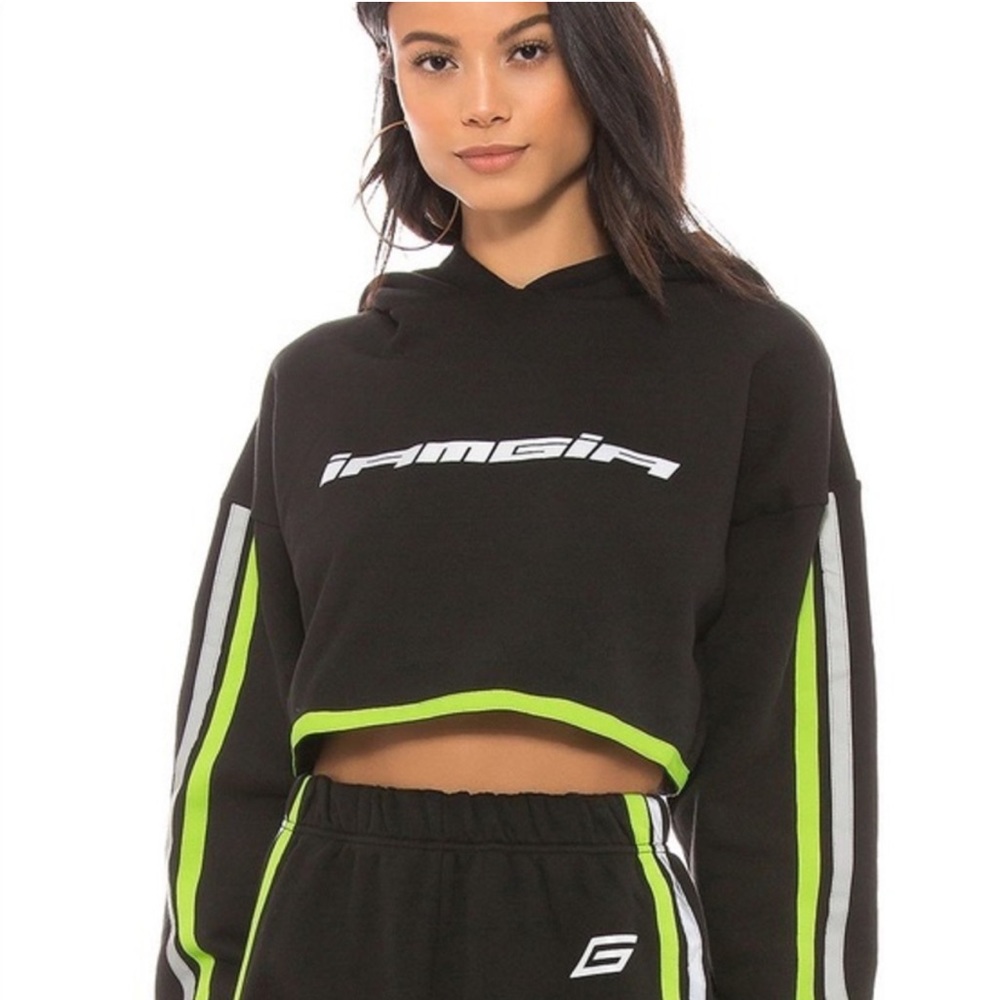 I AM GIA crop hoodie with matching sweat pants. XS